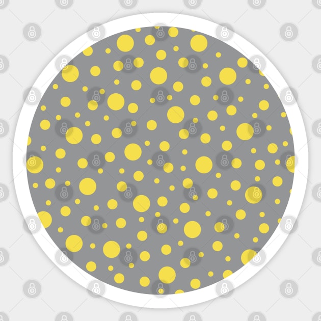 Polka Dot Illuminating Yellow / Ultimate Gray Sticker by Looly Elzayat